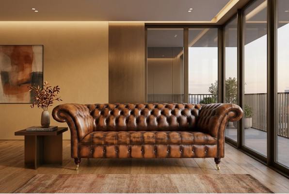 Luxe designer bank bankstel Driezits leren banken banken 3-zits nieuw