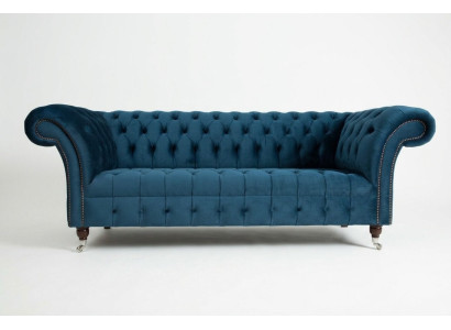 Chesterfield 3-zits gestoffeerde bank van leer stof banken textiel modern stijl