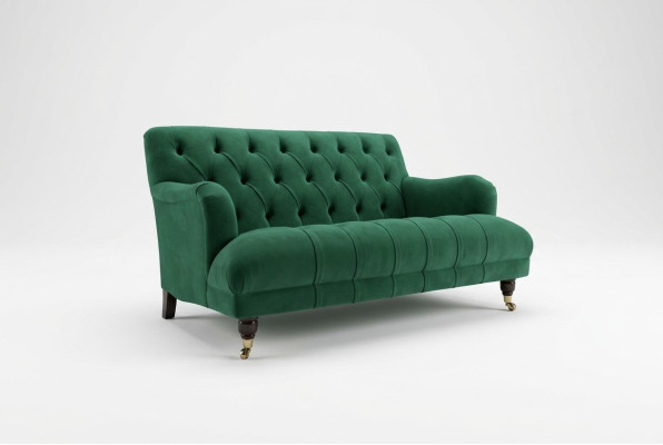 Chesterfield 2-zits gestoffeerde bank lederen bank modern stijl groene stof