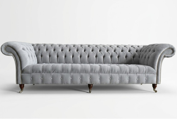 Klassieke Chesterfield bank 4 zits banken banken leer grijs ontwerp bekleding