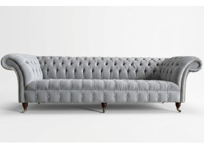 Klassieke Chesterfield bank 4 zits banken banken leer grijs ontwerp bekleding