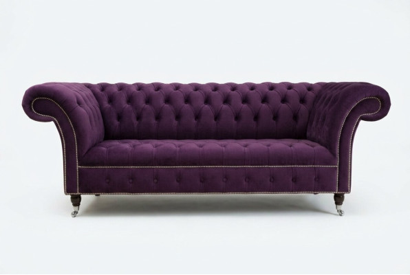 Chesterfield Originele Bank Bank Textiel Banken Stof Paars 225cm Bankstellen