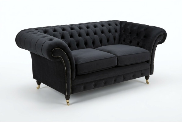 Chesterfield Original Bank JVMöbel Textiele Banken Zetels Stof Grijs 185cm Bank