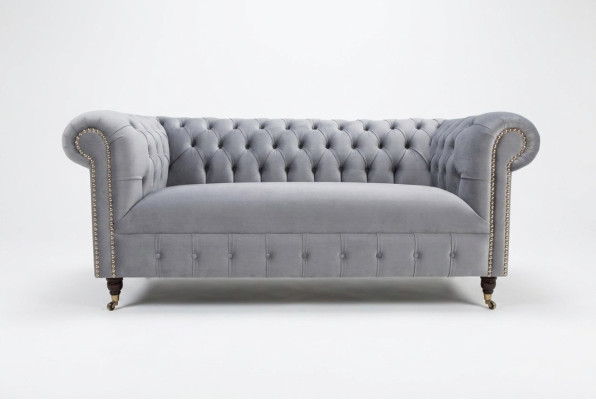 Grijze gevoerde Chesterfield 3-zits Modern Woonkamerbank
