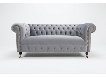 Grijze gevoerde Chesterfield 3-zits Modern Woonkamerbank