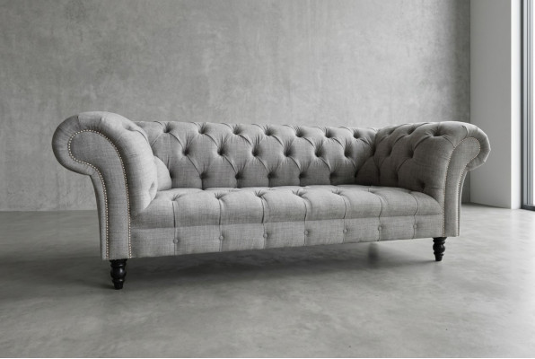 Ontwerp Chesterfield Sofa 3 Bankstel Set Stof Bekleding Lederen Driezits Banken