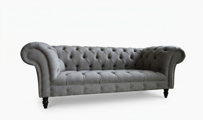 Ontwerp Chesterfield Sofa 3 Bankstel Set Stof Bekleding Lederen Driezits Banken