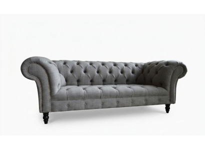 Ontwerp Chesterfield Sofa 3 Bankstel Set Stof Bekleding Lederen Driezits Banken