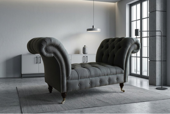 Chesterfield Sofa 1,5-ZITS Stoff Designer Banken Sofa Set Bank Zitting