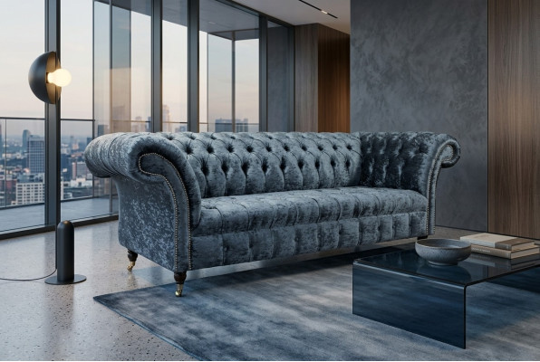 Woonkamer Chesterfield bank bank ontwerp textiel bank bank banken driezits grijs