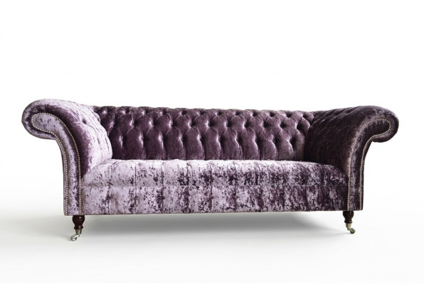 Stijlvolle lila Chesterfield driezits luxe woonkamerbank