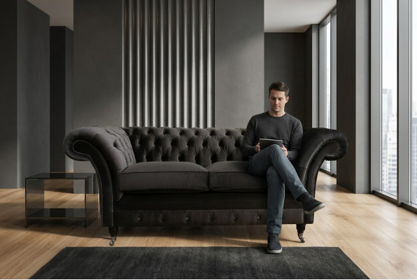 Chesterfield Sofa 2-Zits Bekleding Design Banken Sofa Set NIEUW Tweezits