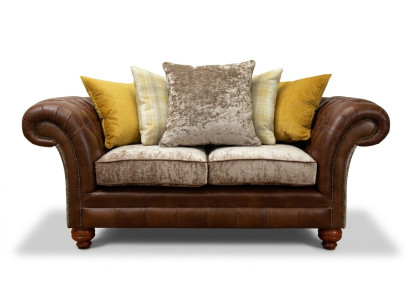 Chesterfield 2-zitsbank Lederen sofa Bankstel Bekleding Zithoek Tweezits Nieuw