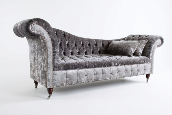 Grijze ontwerper 3-zits Chesterfield bank gestoffeerde bankstellen Ontwerp bank