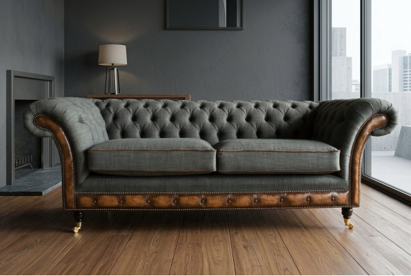 Edler Chesterfield driezits woonkamerbank 3-zitsbank