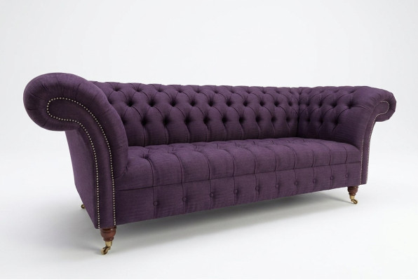 Moderne lila Chesterfield driezits woonkamerbank met drie zitplaatsen