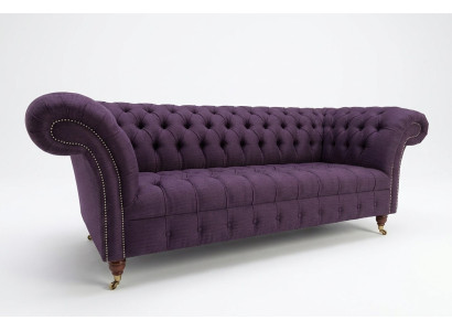 Moderne lila Chesterfield driezits woonkamerbank met drie zitplaatsen