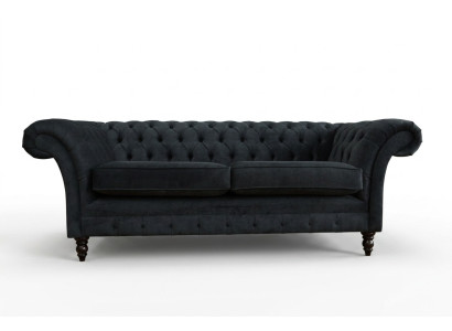 Stijlvol zwart Chesterfield bankstel Designer 3-zits luxe bank