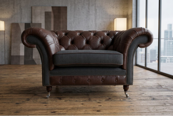 Chesterfield Sofa Bank Bekleding Set 1,5 Zitplaats Sofa's Klassiek Eenzitter