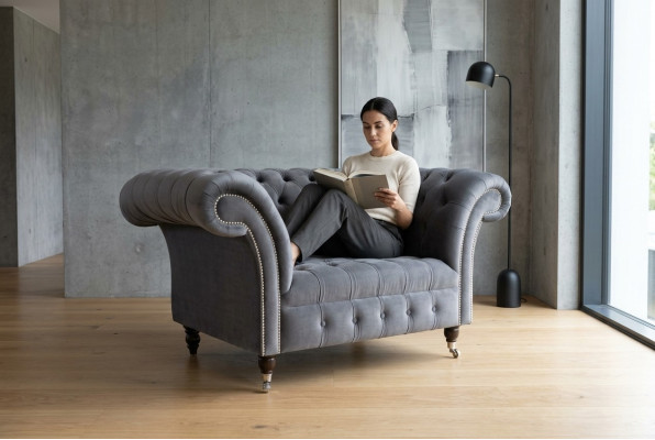Chesterfield Sofa Bank Polster Garnituur 1,5-zits Sofa's Klassieke Eenzitter