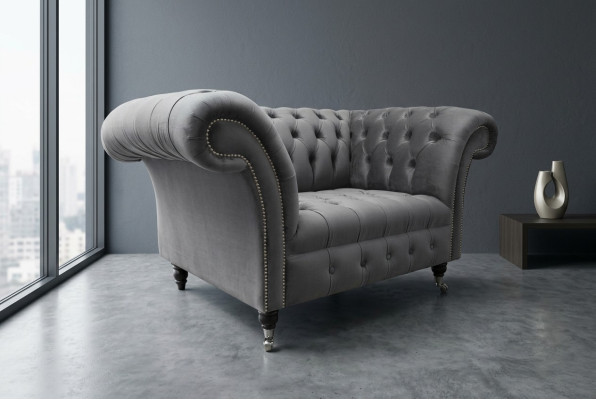 Chesterfield Sofa Bank Polster Garnituur 1,5-zits Sofa's Klassieke Eenzitter