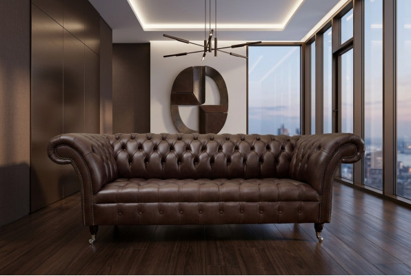 Bruine Chesterfield bank Luxe bank Designer bankstellen