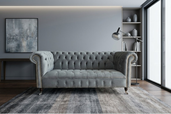 Chesterfield 3-zits designerbank gestoffeerde banken sofa's stof textiel driezits.