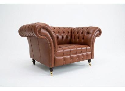 Chesterfield fauteuil televisie bank 1-zits sofa stof bekleed nieuw textiel banken