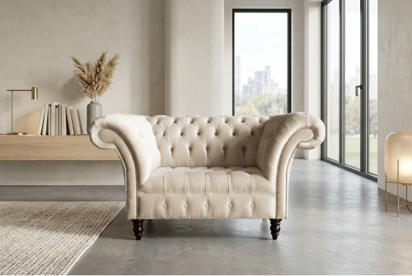 Chesterfield Sofa Bankstel Bekleding Set 1,5-Zits Sofa's Klassieke Eenzitter
