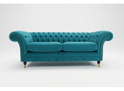 Turquoise Chesterfield bank ontwerper 3-zits luxe woonkamer bankstel