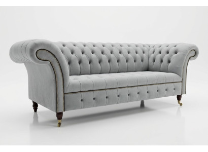 Witte designer Chesterfield driezitsbank Moderne 3-zits bank.