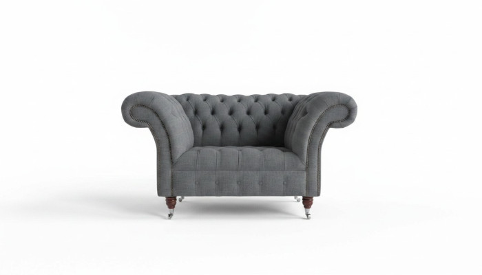 Chesterfield Design Stofbank Fauteuil 1,5-zits Beklede Sofa's Lounge Nieuw Club