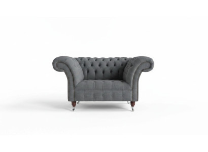 Chesterfield Design Stofbank Fauteuil 1,5-zits Beklede Sofa's Lounge Nieuw Club