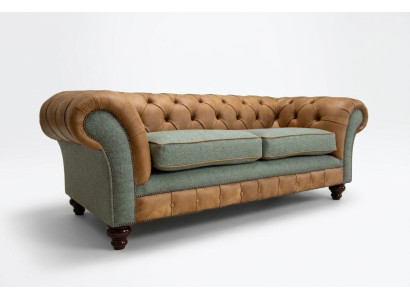 Designer bank 3-zits bank gestoffeerde banken stoffen woonkamer textielbank