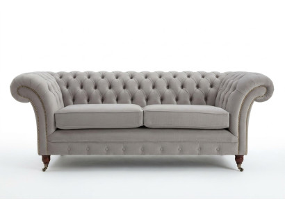 Chesterfield Bank Sofa Bekleding 3-Zitsbank Banken Zitmeubel Sofas Wit Nieuw