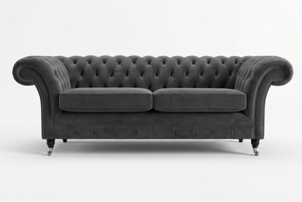 Chesterfield Bank 3-Zits Bekleding Textiel Stof Leren Banken Sofa's Bankstel