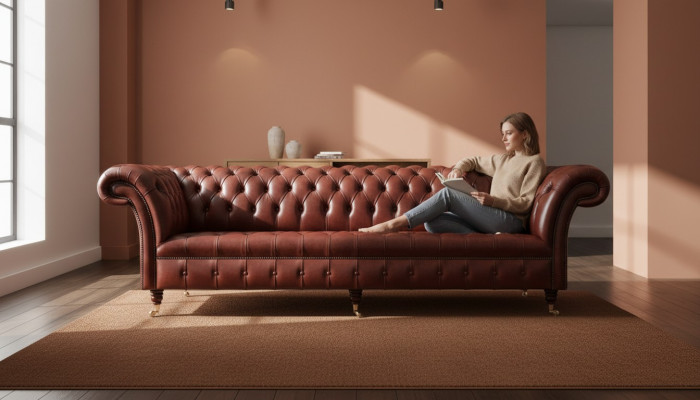 Xxl Groot bankstel Chesterfield Bankstel 4-zits Bank Bekleding Luxe Klassiek Textiel  Xxl Grote bank Chesterfield Bank 4-zits Bank Bekleding Luxe Klassiek Textiel