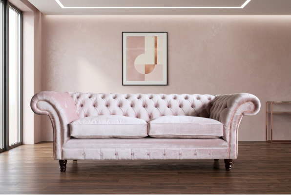 Chesterfield 3-zits design slaapbank bankstel bekleding banken textiel driezitter
