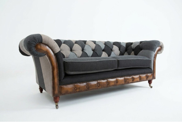 Duurzaam Chesterfield bank bankstel bekleding van microvezel stof zitkussens