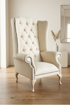 Chesterfield oorfauteuil Eenzitter Sofa Couch bekleding fluweel leer stof relax nieuw