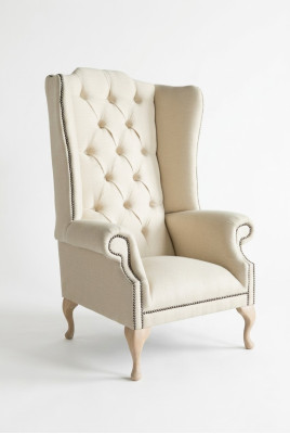 Chesterfield oorfauteuil Eenzitter Sofa Couch bekleding fluweel leer stof relax nieuw