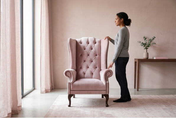 Chesterfield oorfauteuil eenzitter sofa bank relax bekleding fluweel leer stof nieuw