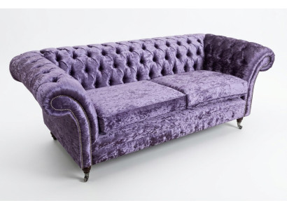 Lila Chesterfield Driezits Chesterfield Luxe 3-zits Bankstel