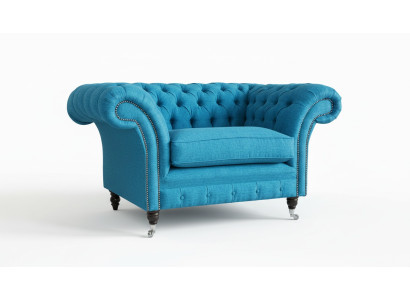 Blauwe Sofa Bank Bekleding Chesterfield Zitmeubilair Textiel Stof Leer Banken Nieuw