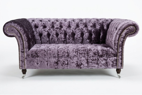 Chesterfield gestoffeerde bank stoffen banken sofa zitmeubel rugleuning nieuw 2-zitsbank