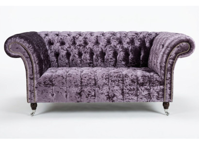 Chesterfield gestoffeerde bank stoffen banken sofa zitmeubel rugleuning nieuw 2-zitsbank