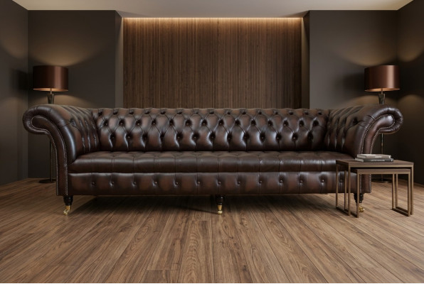 Klassieke Chesterfield leren bekleding luxe bankontwerp bankstellen 4-zits nieuw