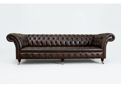 Klassieke Chesterfield leren bekleding luxe bankontwerp bankstellen 4-zits nieuw