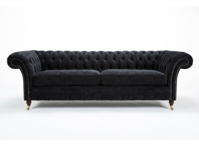 Hoogwaardige Chesterfield bank gestoffeerde vierzits textiel bank XXL stof.