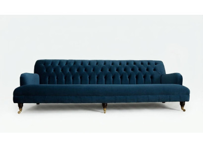 Groot blauw Chesterfield vierzits xxl luxe bank bank gestoffeerde meubels
